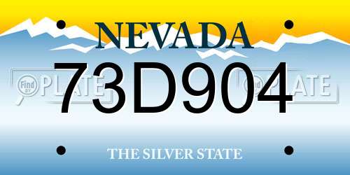 73D904 Nevada License Plate