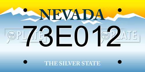 73E012 Nevada License Plate