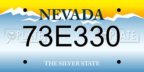 73E330 Nevada License Plate