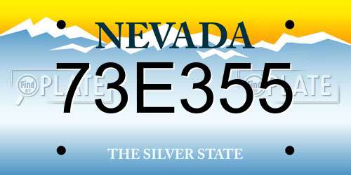 73E355 Nevada License Plate