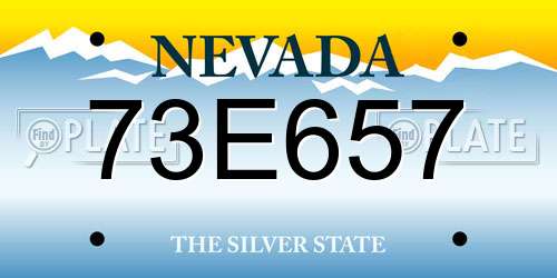 73E657 Nevada License Plate