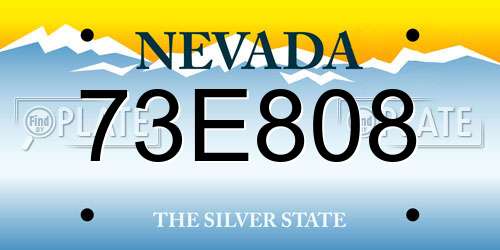73E808 Nevada License Plate
