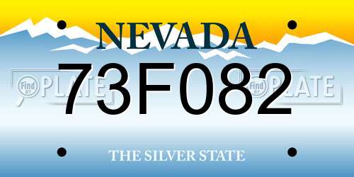 73F082 Nevada License Plate