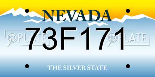 73F171 Nevada License Plate