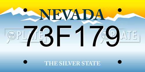 73F179 Nevada License Plate