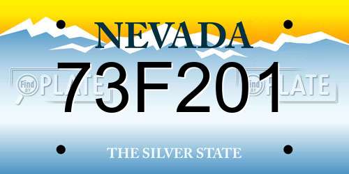 73F201 Nevada License Plate