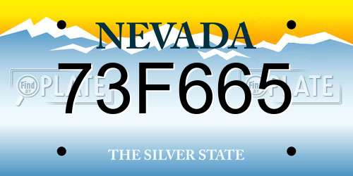 73F665 Nevada License Plate