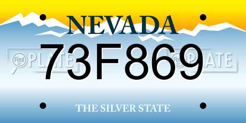 73F869 Nevada License Plate