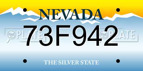 73F942 Nevada License Plate