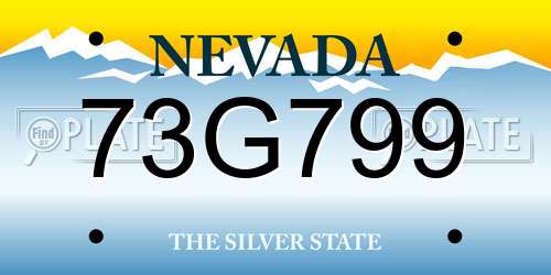 73G799 Nevada License Plate