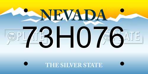 73H076 Nevada License Plate