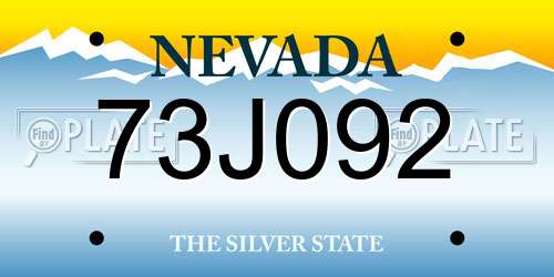 73J092 Nevada License Plate