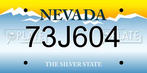 73J604 Nevada License Plate