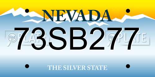 73SB277 Nevada License Plate