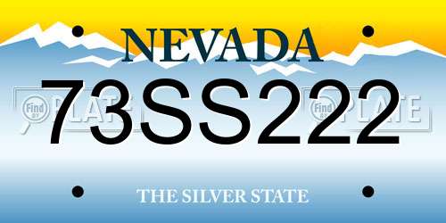 73SS222 Nevada License Plate