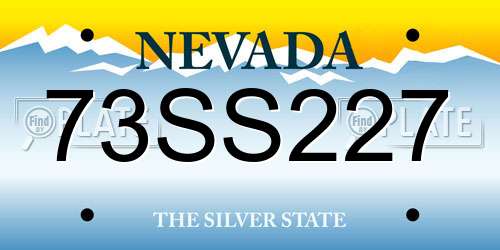 73SS227 Nevada License Plate
