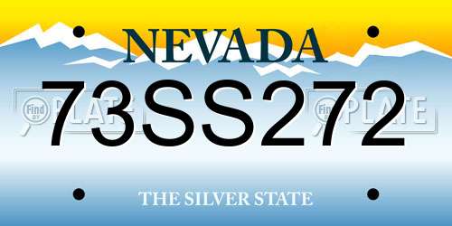 73SS272 Nevada License Plate