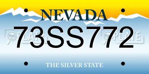 73SS772 Nevada License Plate