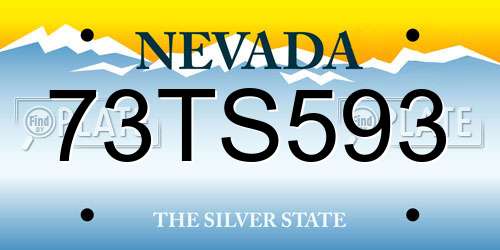 73TS593 Nevada License Plate
