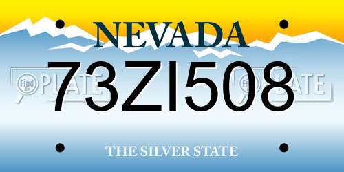 73ZI508 Nevada License Plate
