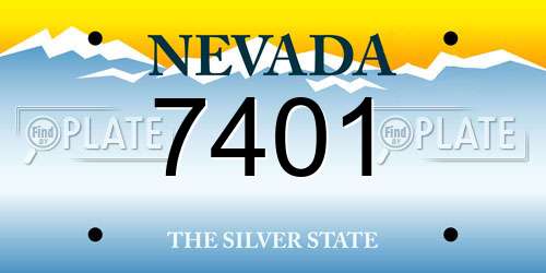 7401 Nevada License Plate