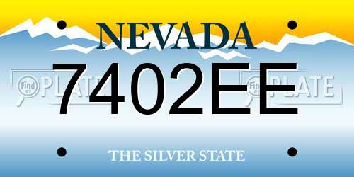 7402EE Nevada License Plate