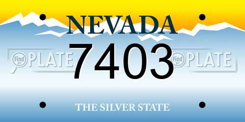7403 Nevada License Plate