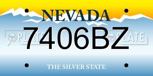 7406BZ Nevada License Plate