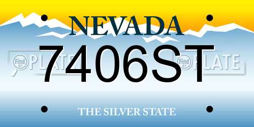7406ST Nevada License Plate