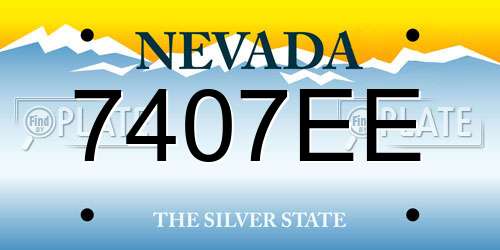 7407EE Nevada License Plate