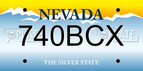 740BCX Nevada License Plate