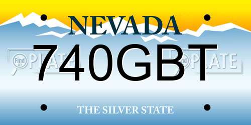 740GBT Nevada License Plate