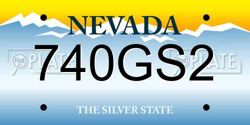740GS2 Nevada License Plate