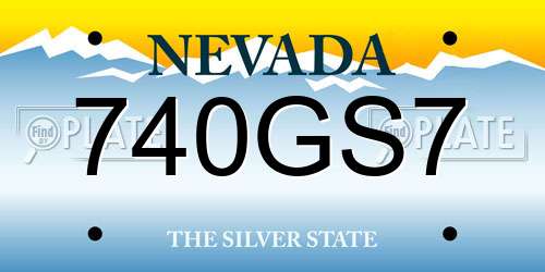 740GS7 Nevada License Plate