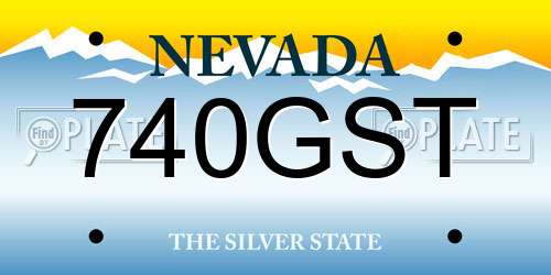 740GST Nevada License Plate