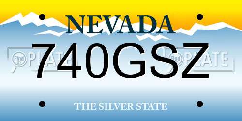 740GSZ Nevada License Plate