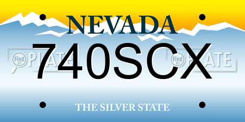 740SCX Nevada License Plate
