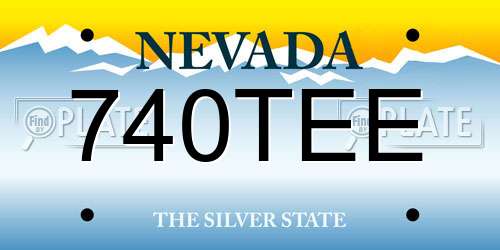 740TEE Nevada License Plate