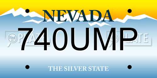 740UMP Nevada License Plate
