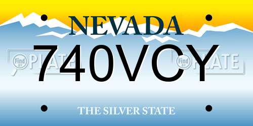 740VCY Nevada License Plate