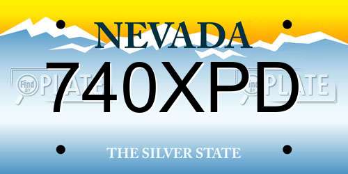 740XPD Nevada License Plate