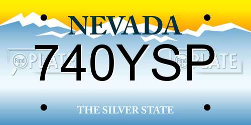 740YSP Nevada License Plate