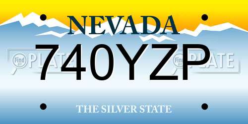 740YZP Nevada License Plate