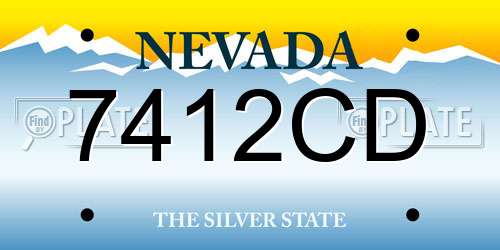 7412CD Nevada License Plate