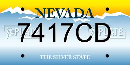 7417CD Nevada License Plate