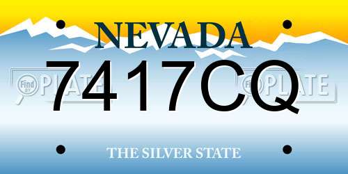7417CQ Nevada License Plate