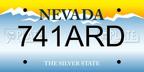 741ARD Nevada License Plate