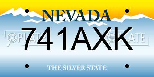 741AXK Nevada License Plate