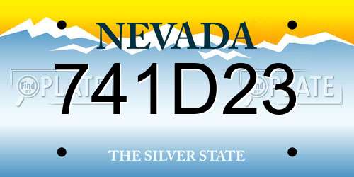 741D23 Nevada License Plate
