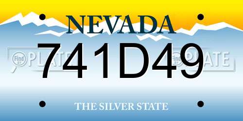 741D49 Nevada License Plate